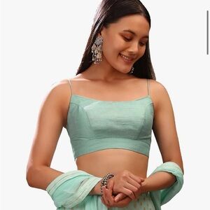 Indian Banglori Silk Blouse Padded Crop Top Choli size 36, 38